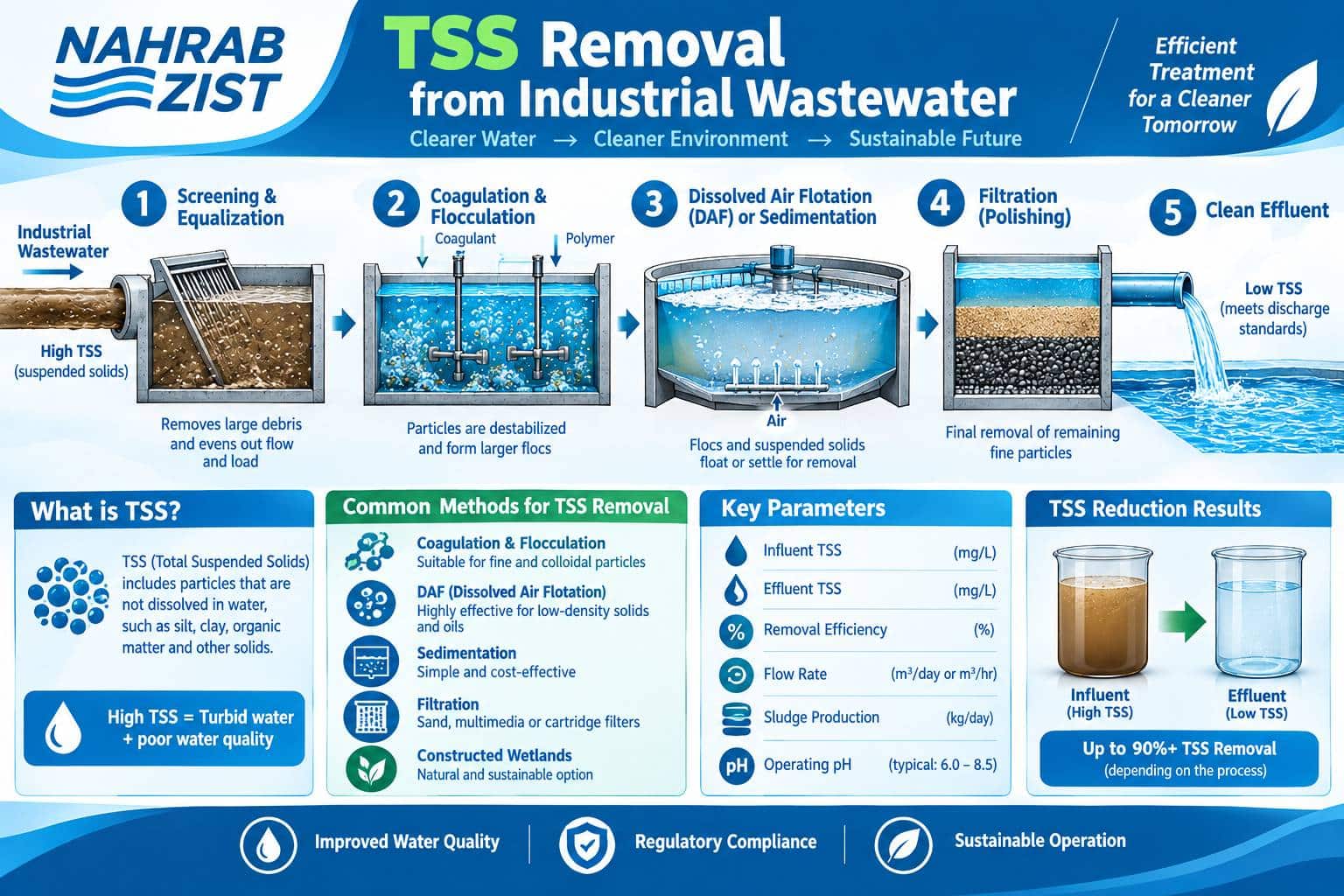 حذف TSS از فاضلاب _ مراحل و فرایندها